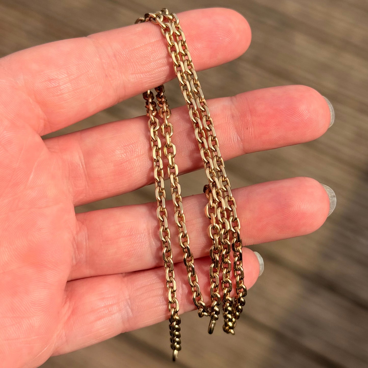 9ct Gold Vintage faceted biker cable link chain necklace 14.7 grams 21 " inch