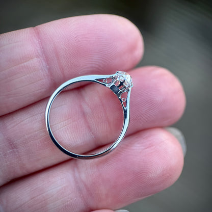 Antique Art Deco Platinum 0.375ct Old Cut Diamond Solitaire Engagement Ring
