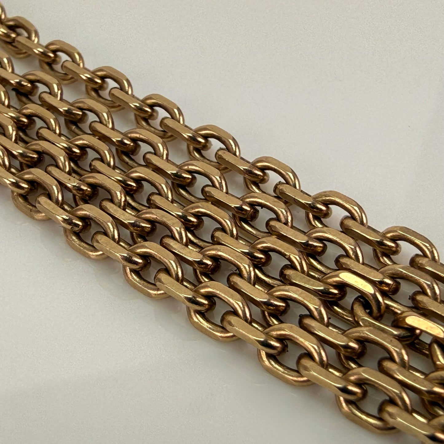 9ct Gold Vintage faceted biker cable link chain necklace 14.7 grams 21 " inch