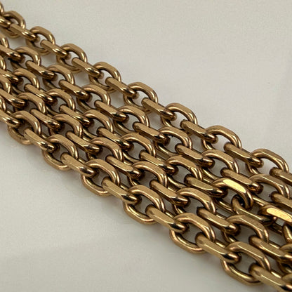 9ct Gold Vintage faceted biker cable link chain necklace 14.7 grams 21 " inch