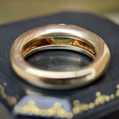 Peridot Solitaire Signet Gypsy Ring Size M 1/2 10 grams 14ct Yellow Gold HEAVY!
